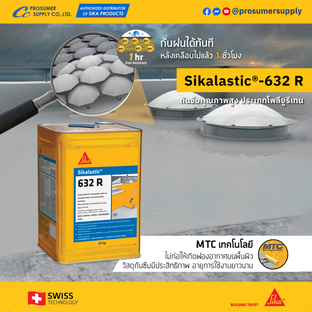 Sikalastic®-632 R วัสดุกันซึมประเภทโพลียูรีเทน คุณภาพสูง ประเภทกันซึม