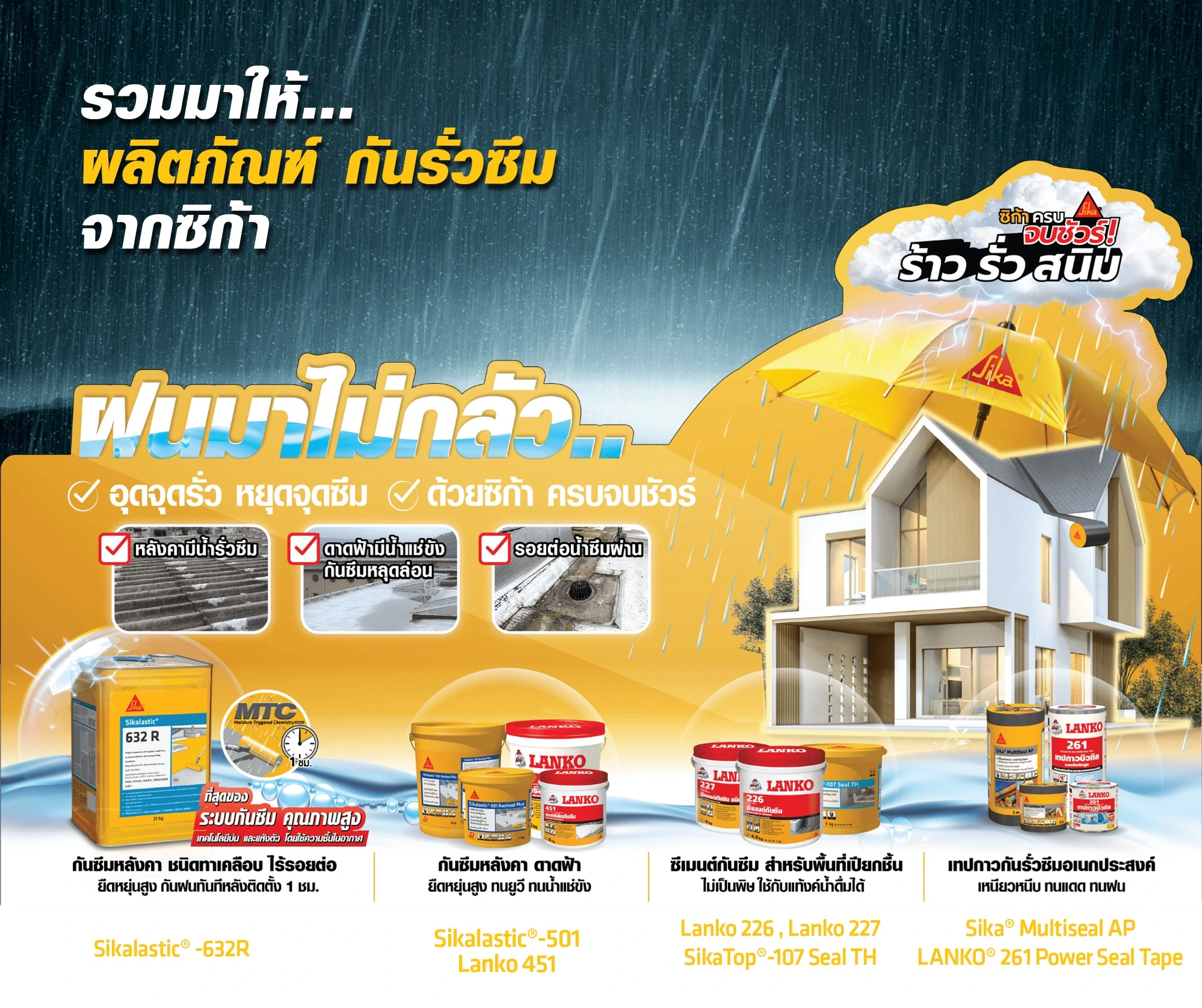 รวมผลิตภัณฑ์ กันรั่วซึม จากซิก้า ประเภทกันซึม
